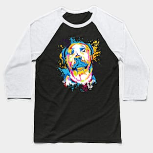 Rottweiler Dog Water Color Art Design Baseball T-Shirt